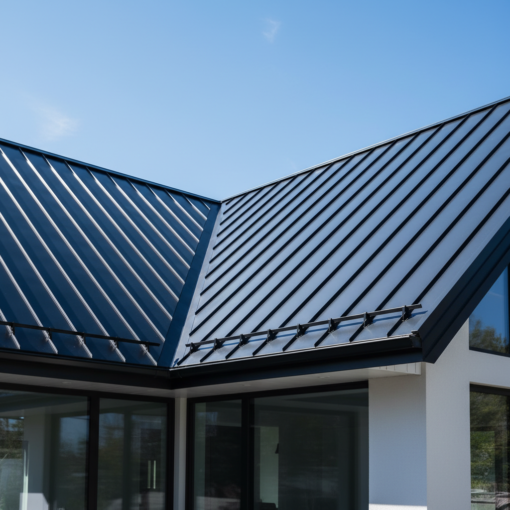 Modern standing seam metal roof